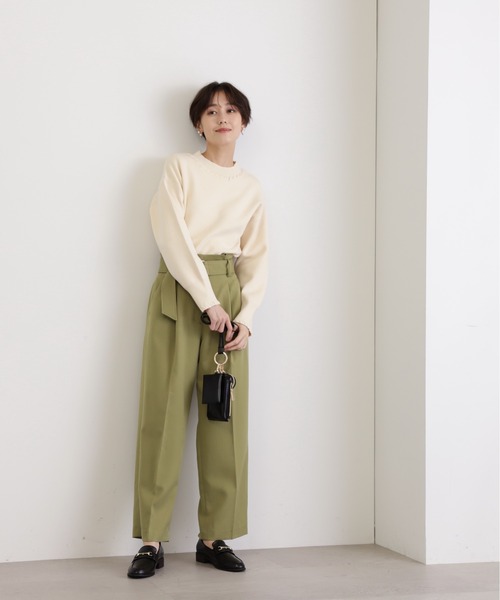 N.(N. Natural Beauty Basic)(エヌエヌナチュラルビューティーベーシック)の「【S Size Line】◆Dカンベルトストレートパンツ(スラックス・レディース・グリーン/グレー/ナチュラル・SMALL/MEDIUM)」の13枚目の写真