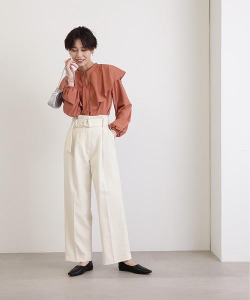 N.(N. Natural Beauty Basic)(エヌエヌナチュラルビューティーベーシック)の「【S Size Line】◆Dカンベルトストレートパンツ(スラックス・レディース・グリーン/グレー/ナチュラル・SMALL/MEDIUM)」の16枚目の写真