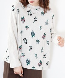 tシャツ EMAGO 花ジャガードプルオーバー レディース EMAGO 花ｼﾞｬｶﾞｰﾄﾞﾌﾟﾙｵｰﾊﾞｰ（Tシャツ/カットソー）｜Emago（イマゴ）