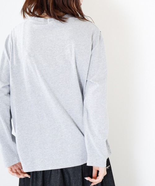 Emago(イマゴ)の「EMAGO 花刺繍プルオーバー(Tシャツ/カットソー・レディース・杢グレー/アイボリー/ブラック/ブラウン・FREE)」の10枚目の写真