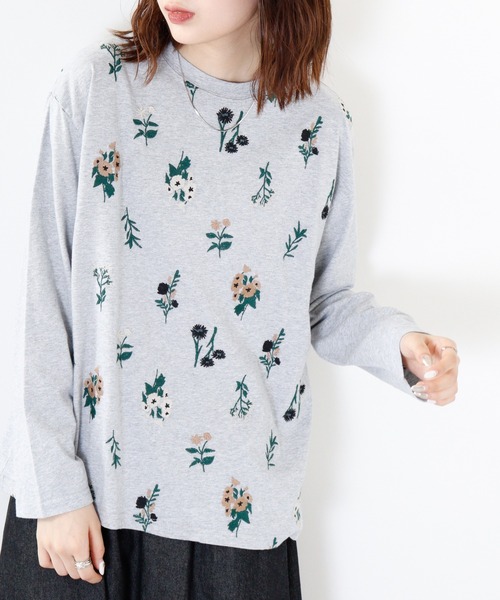 tシャツ EMAGO お花刺繍プルオーバー レディース Emago tシャツ EMAGO お花刺繍プルオーバー レディース