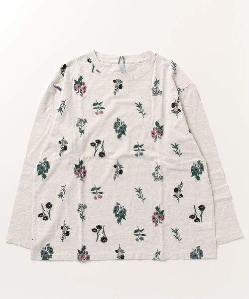 Emago(イマゴ)の「EMAGO 花刺繍プルオーバー(Tシャツ/カットソー・レディース・杢グレー/アイボリー/ブラック/ブラウン・FREE)」の12枚目の写真