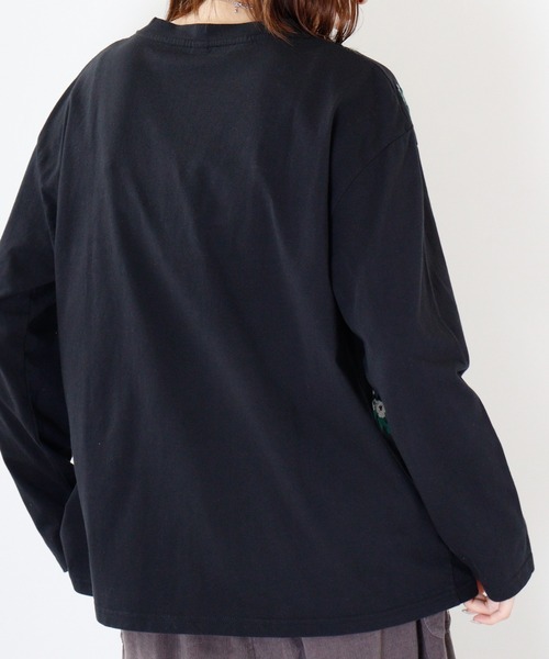 Emago(イマゴ)の「EMAGO 花刺繍プルオーバー(Tシャツ/カットソー・レディース・杢グレー/アイボリー/ブラック/ブラウン・FREE)」の19枚目の写真