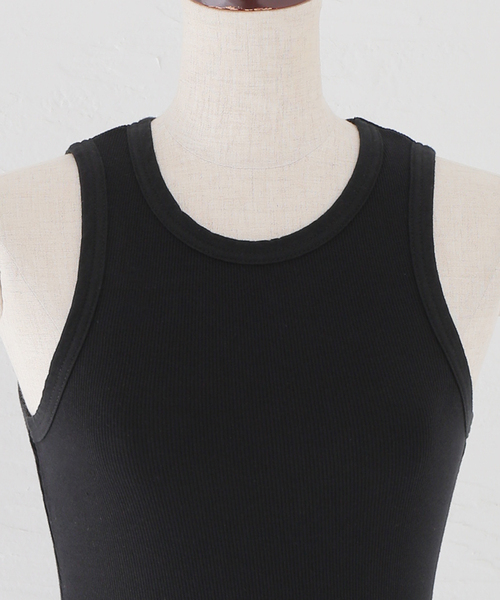 CITYSHOP(シティーショップ)の「SOFT RIB TANK:タンクトップ(タンクトップ・レディース・ブラック/ホワイト・FREE)」の6枚目の写真