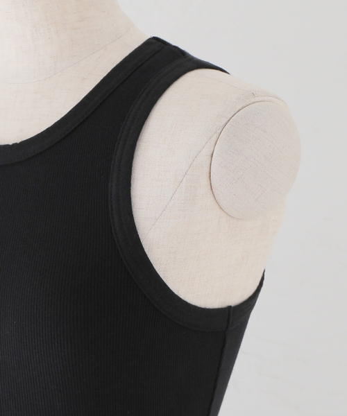 CITYSHOP(シティーショップ)の「SOFT RIB TANK:タンクトップ(タンクトップ・レディース・ブラック/ホワイト・FREE)」の8枚目の写真