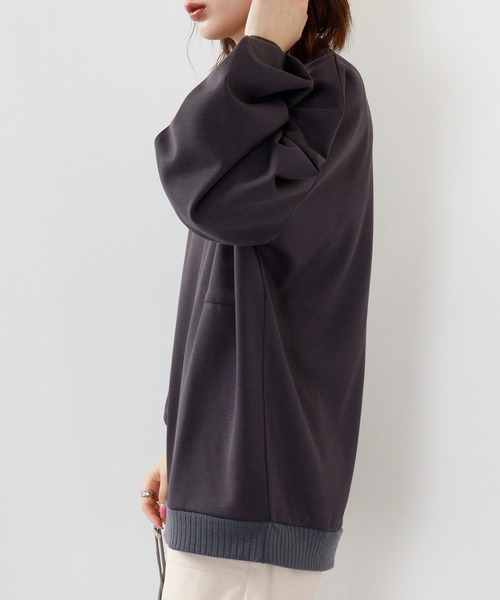 MODISH GAZE（モディシュガゼ）の「MODISH GAZE ルーズシルエット スウェットシャツ（スウェット・メンズ・ブラック/チャコール・S/L/M）」の8枚目の写真