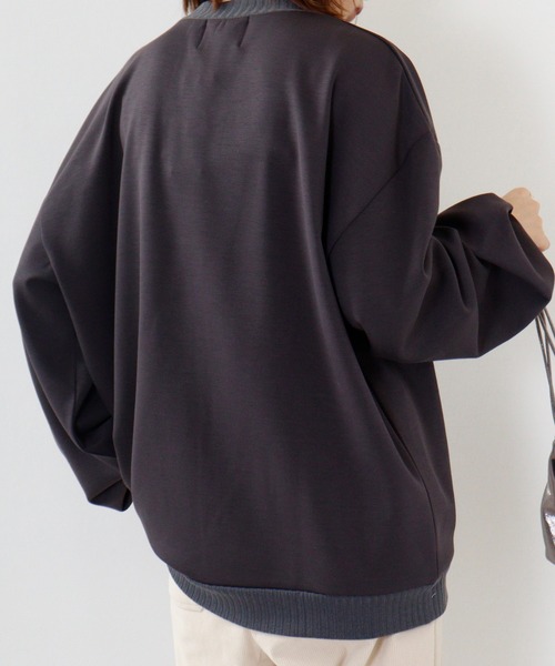 MODISH GAZE（モディシュガゼ）の「MODISH GAZE ルーズシルエット スウェットシャツ（スウェット・メンズ・ブラック/チャコール・S/L/M）」の9枚目の写真