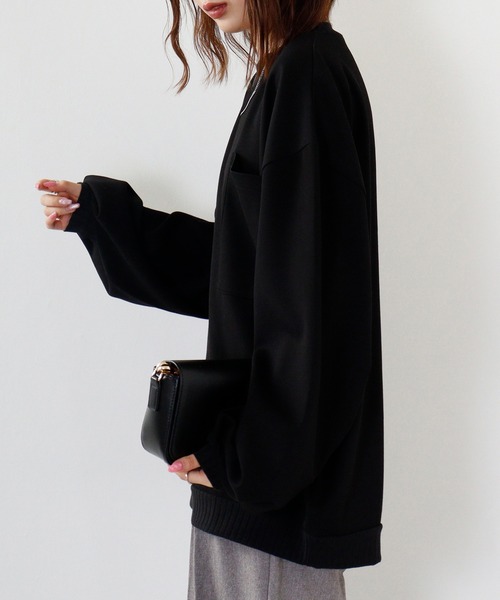 MODISH GAZE（モディシュガゼ）の「MODISH GAZE ルーズシルエット スウェットシャツ（スウェット・メンズ・ブラック/チャコール・S/L/M）」の4枚目の写真