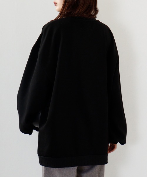MODISH GAZE（モディシュガゼ）の「MODISH GAZE ルーズシルエット スウェットシャツ（スウェット・メンズ・ブラック/チャコール・S/L/M）」の5枚目の写真