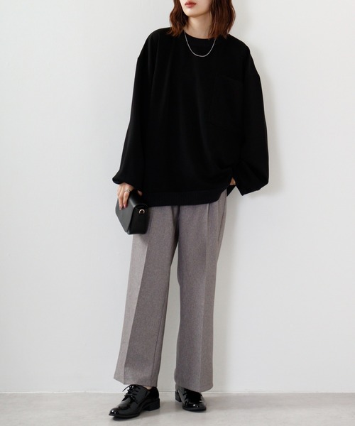 MODISH GAZE（モディシュガゼ）の「MODISH GAZE ルーズシルエット スウェットシャツ（スウェット・メンズ・ブラック/チャコール・S/L/M）」の6枚目の写真