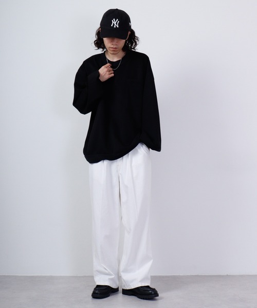 MODISH GAZE（モディシュガゼ）の「MODISH GAZE ルーズシルエット スウェットシャツ（スウェット・メンズ・ブラック/チャコール・S/L/M）」の14枚目の写真