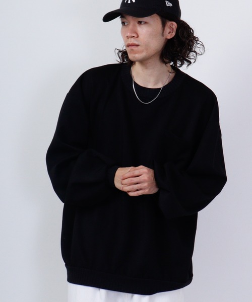 MODISH GAZE（モディシュガゼ）の「MODISH GAZE ルーズシルエット スウェットシャツ（スウェット・メンズ・ブラック/チャコール・S/L/M）」の11枚目の写真