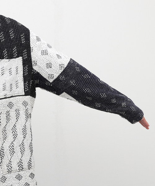 mii（ミー）の「【mii for LA BOUCLE】別注 カンタハデット カバーオール パッチワーク（カバーオール・メンズ・ブラック・MEDIUM/LARGE）」の13枚目の写真