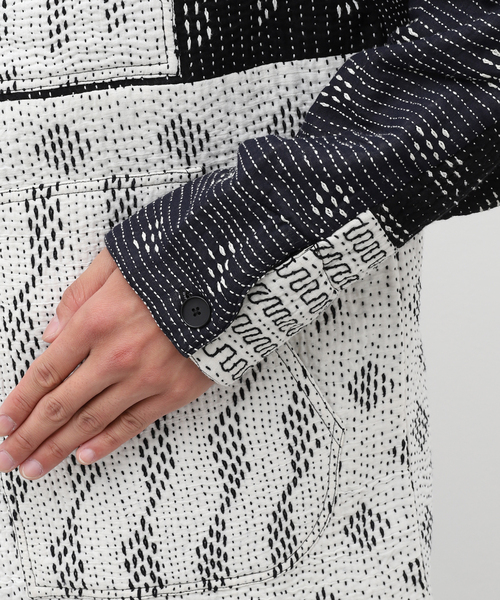 mii（ミー）の「【mii for LA BOUCLE】別注 カンタハデット カバーオール パッチワーク（カバーオール・メンズ・ブラック・MEDIUM/LARGE）」の14枚目の写真
