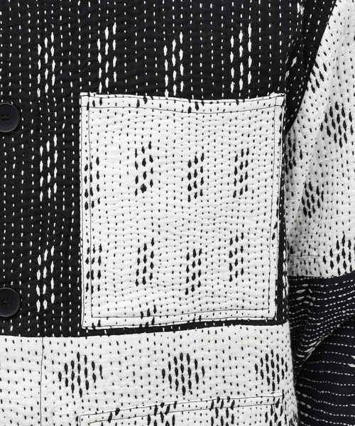 mii（ミー）の「【mii for LA BOUCLE】別注 カンタハデット カバーオール パッチワーク（カバーオール・メンズ・ブラック・MEDIUM/LARGE）」の16枚目の写真