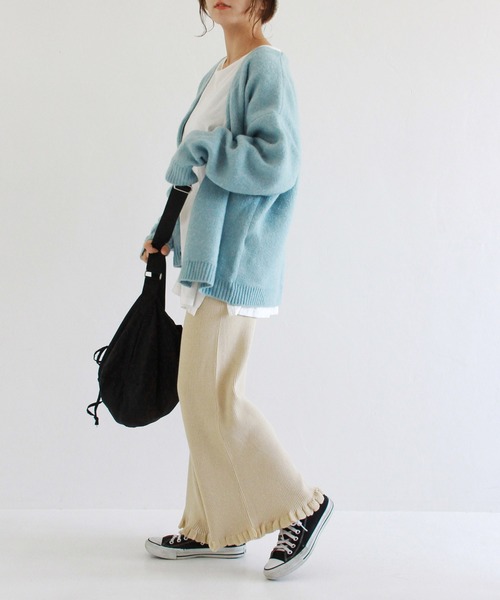 Crisp（クリスプ）の「リブフリルニットパンツ（その他パンツ・レディース・アイボリー/ブラウン/ベージュ/ピンクベージュ・FREE）」の20枚目の写真