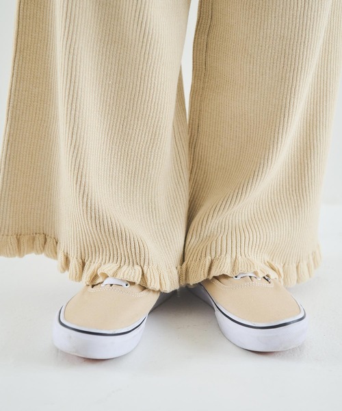 Crisp（クリスプ）の「リブフリルニットパンツ（その他パンツ・レディース・アイボリー/ブラウン/ベージュ/ピンクベージュ・FREE）」の17枚目の写真