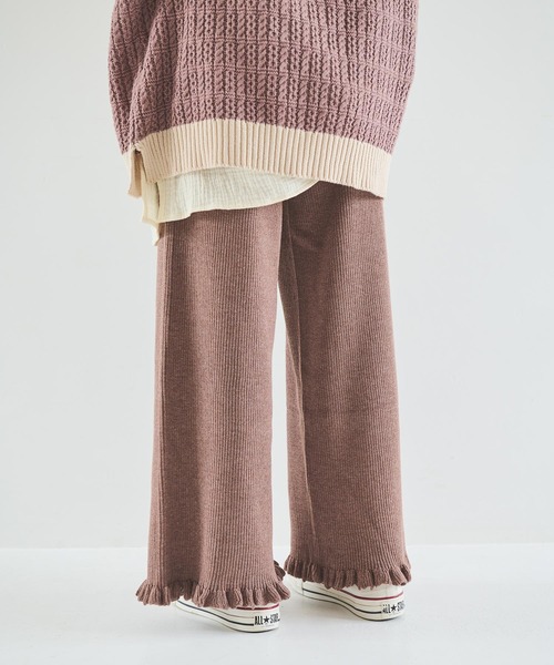 Crisp（クリスプ）の「リブフリルニットパンツ（その他パンツ・レディース・アイボリー/ブラウン/ベージュ/ピンクベージュ・FREE）」の10枚目の写真
