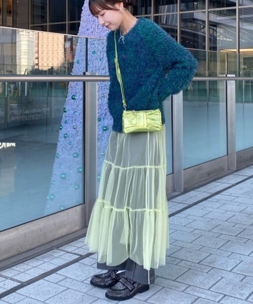 ROSE BUD（ローズバッド）の「チュールキャミワンピース（ワンピース・レディース・グレー/ライトグリーン・ONE SIZE）」の14枚目の写真