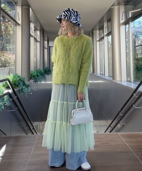 ROSE BUD（ローズバッド）の「チュールキャミワンピース（ワンピース・レディース・グレー/ライトグリーン・ONE SIZE）」の15枚目の写真