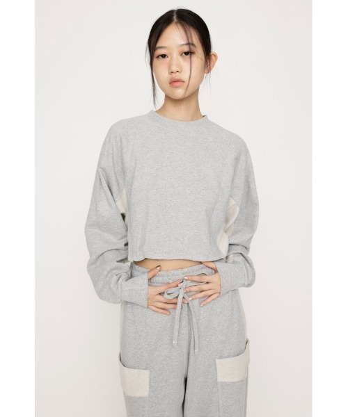 SLY（スライ）の「AGING 2WAY ZIP SW TOPS エージング 2ウェイ ジップ スウェット トップス（スウェット・レディース・ネイビー/杢グレー/ブラック・FREE）」の3枚目の写真