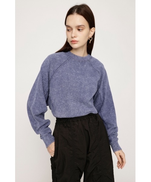 SLY（スライ）の「AGING 2WAY ZIP SW TOPS エージング 2ウェイ ジップ スウェット トップス（スウェット・レディース・ネイビー/杢グレー/ブラック・FREE）」の7枚目の写真