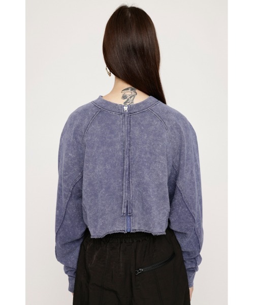 SLY（スライ）の「AGING 2WAY ZIP SW TOPS エージング 2ウェイ ジップ スウェット トップス（スウェット・レディース・ネイビー/杢グレー/ブラック・FREE）」の11枚目の写真