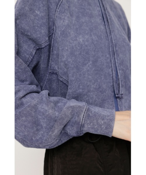 SLY（スライ）の「AGING 2WAY ZIP SW TOPS エージング 2ウェイ ジップ スウェット トップス（スウェット・レディース・ネイビー/杢グレー/ブラック・FREE）」の13枚目の写真