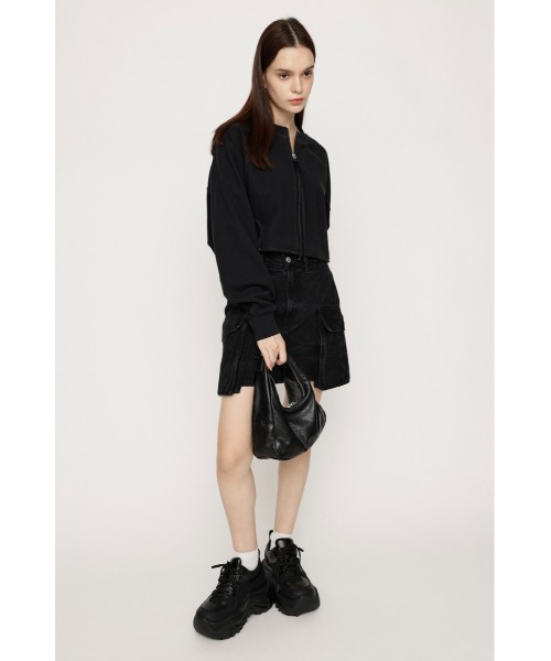 SLY（スライ）の「AGING 2WAY ZIP SW TOPS エージング 2ウェイ ジップ スウェット トップス（スウェット・レディース・ネイビー/杢グレー/ブラック・FREE）」の15枚目の写真