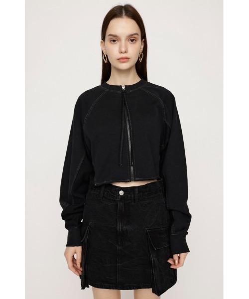 SLY（スライ）の「AGING 2WAY ZIP SW TOPS エージング 2ウェイ ジップ スウェット トップス（スウェット・レディース・ネイビー/杢グレー/ブラック・FREE）」の17枚目の写真