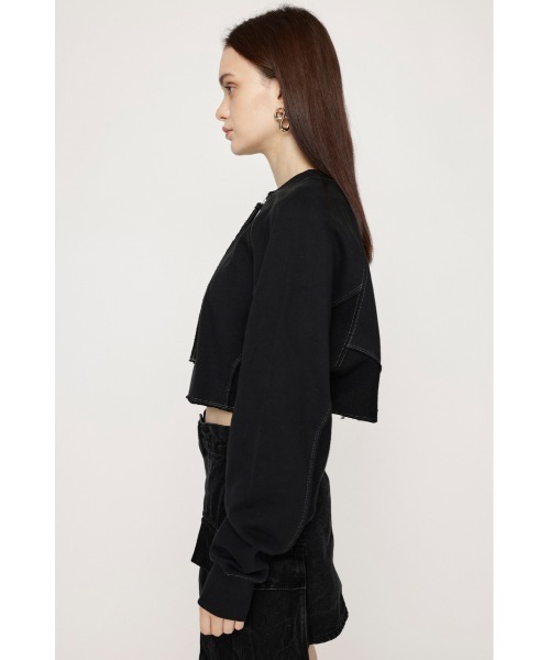 SLY（スライ）の「AGING 2WAY ZIP SW TOPS エージング 2ウェイ ジップ スウェット トップス（スウェット・レディース・ネイビー/杢グレー/ブラック・FREE）」の18枚目の写真