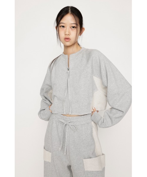 SLY（スライ）の「AGING 2WAY ZIP SW TOPS エージング 2ウェイ ジップ スウェット トップス（スウェット・レディース・ネイビー/杢グレー/ブラック・FREE）」の20枚目の写真