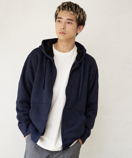 JEANS MATE(ジーンズメイト)の「裏ボアフルジップパーカー(パーカー・メンズ・ライトグレー/杢グレー/チャコールグレー/オフホワイト/カーキ/ネイビー・MEDIUM/LARGE/X-LARGE)」の14枚目の写真