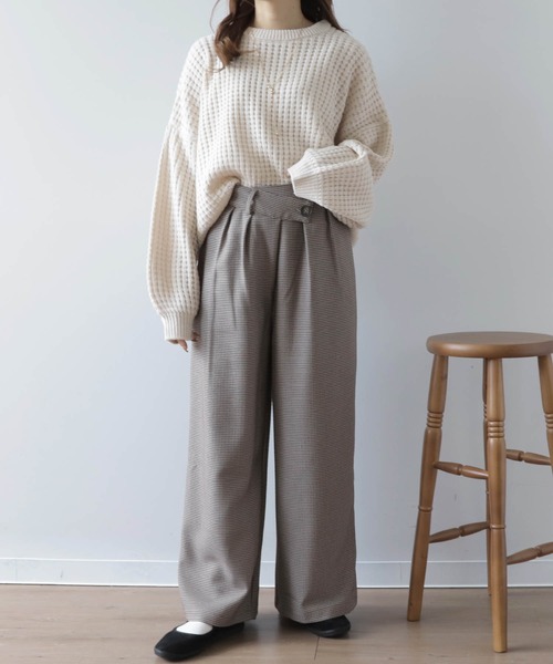 mil(ミル)の「【150㎝前後の小柄さんサイズ】ボリュームスリーブぽこぽこニット【トレンド】(ニット/セーター・レディース・グリーン/アイボリー/チャコールグレー/テラコッタ・S/XS)」の9枚目の写真