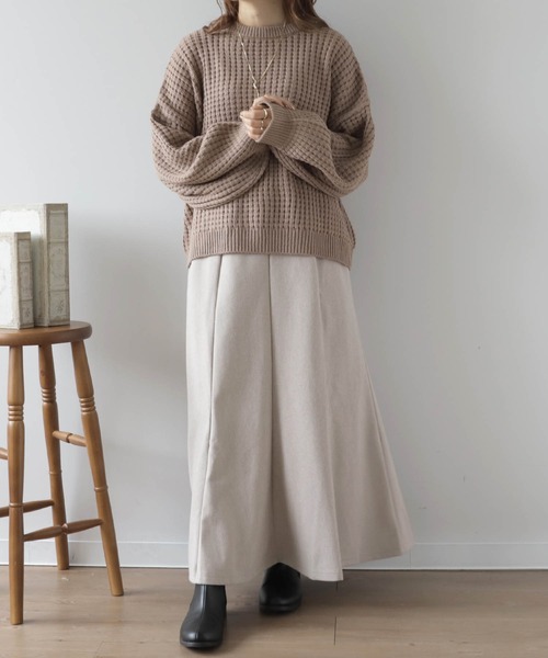 mil(ミル)の「【150㎝前後の小柄さんサイズ】ボリュームスリーブぽこぽこニット【トレンド】(ニット/セーター・レディース・グリーン/アイボリー/チャコールグレー/テラコッタ・S/XS)」の16枚目の写真