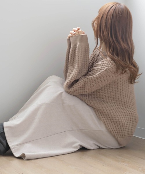 mil(ミル)の「【150㎝前後の小柄さんサイズ】ボリュームスリーブぽこぽこニット【トレンド】(ニット/セーター・レディース・グリーン/アイボリー/チャコールグレー/テラコッタ・S/XS)」の15枚目の写真