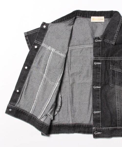 aimoha（アイモハ）の「【aimoha-KIDS-】子供服　ユニセックスデニムベスト（ベスト・キッズ・ブラック/ブルー・100/140/110/130/120）」の4枚目の写真