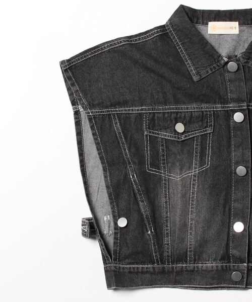 aimoha（アイモハ）の「【aimoha-KIDS-】子供服　ユニセックスデニムベスト（ベスト・キッズ・ブラック/ブルー・100/140/110/130/120）」の5枚目の写真