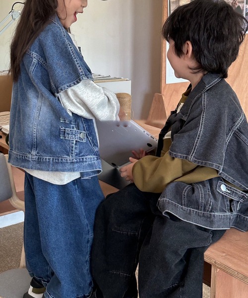 aimoha（アイモハ）の「【aimoha-KIDS-】子供服　ユニセックスデニムベスト（ベスト・キッズ・ブラック/ブルー・100/140/110/130/120）」の6枚目の写真