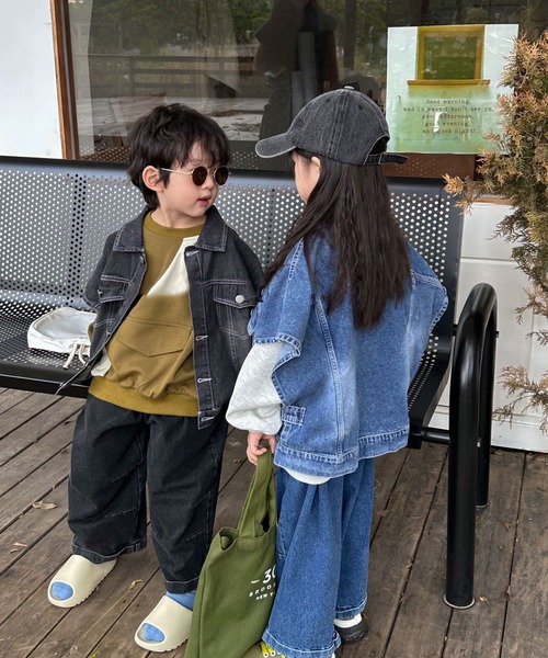 aimoha（アイモハ）の「【aimoha-KIDS-】子供服　ユニセックスデニムベスト（ベスト・キッズ・ブラック/ブルー・100/140/110/130/120）」の7枚目の写真