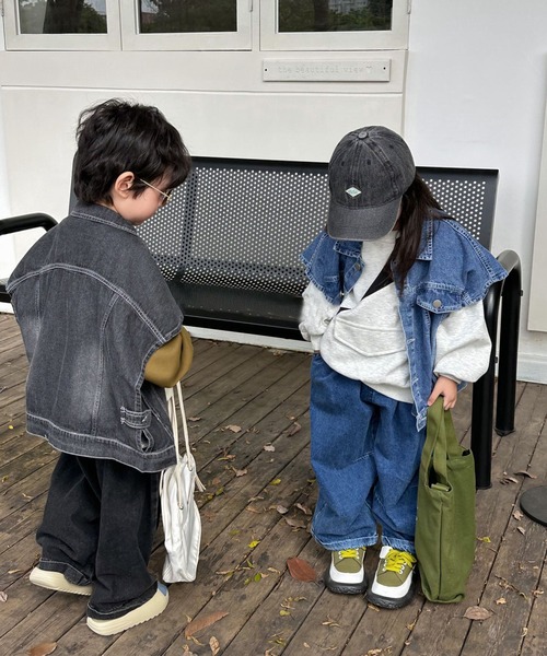 aimoha（アイモハ）の「【aimoha-KIDS-】子供服　ユニセックスデニムベスト（ベスト・キッズ・ブラック/ブルー・100/140/110/130/120）」の8枚目の写真