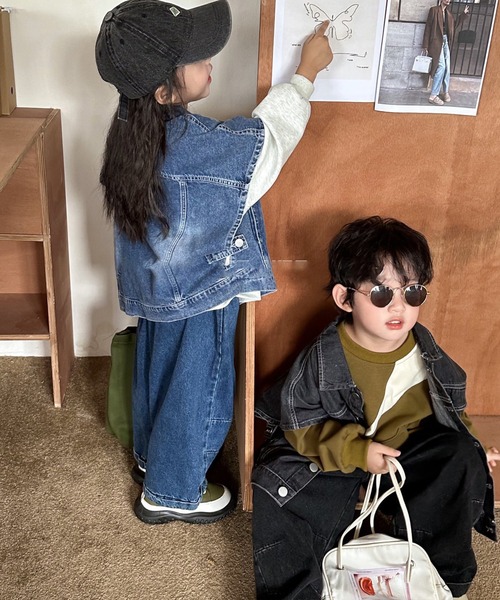 aimoha（アイモハ）の「【aimoha-KIDS-】子供服　ユニセックスデニムベスト（ベスト・キッズ・ブラック/ブルー・100/140/110/130/120）」の10枚目の写真