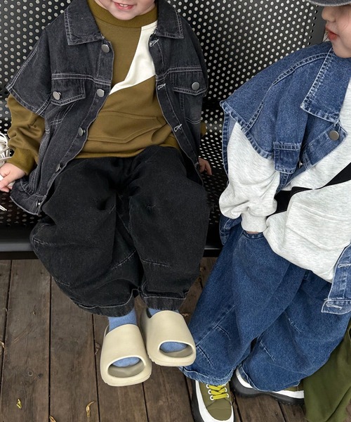 aimoha（アイモハ）の「【aimoha-KIDS-】子供服　ユニセックスデニムベスト（ベスト・キッズ・ブラック/ブルー・100/140/110/130/120）」の11枚目の写真