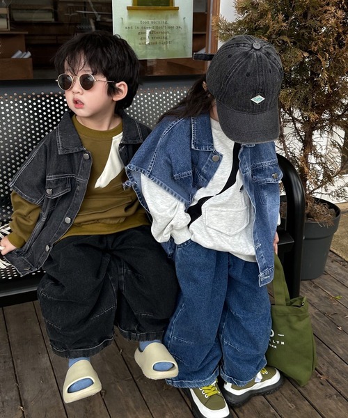 aimoha（アイモハ）の「【aimoha-KIDS-】子供服　ユニセックスデニムベスト（ベスト・キッズ・ブラック/ブルー・100/140/110/130/120）」の12枚目の写真