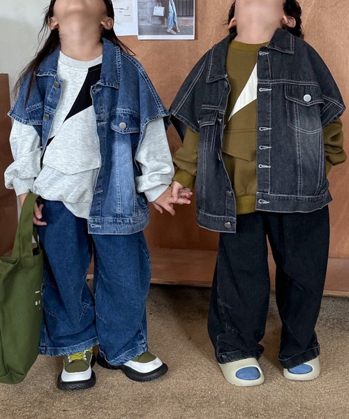 aimoha（アイモハ）の「【aimoha-KIDS-】子供服　ユニセックスデニムベスト（ベスト・キッズ・ブラック/ブルー・100/140/110/130/120）」の13枚目の写真