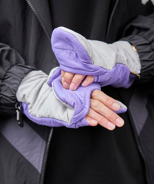 SUBLIME（サブライム）の「SUBLIME × FREAK'S STORE/サブライム × フリークスストア 別注 中綿 MITTON GLOVE / ミトングローブ（手袋・レディース・グレー/ブルー/ベージュ/ブラック・ONE SIZE）」の3枚目の写真