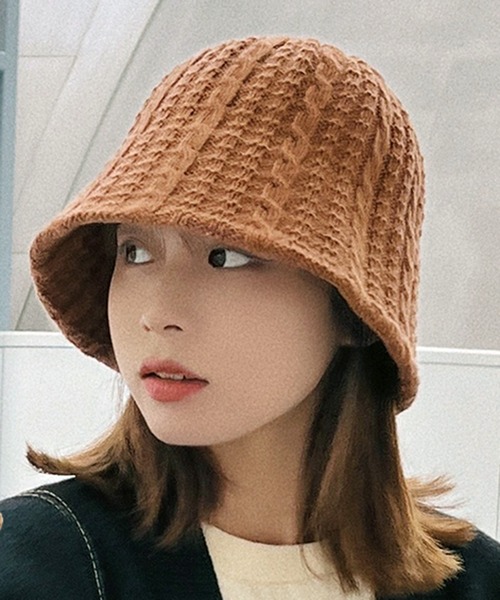 STYLEBLOCK（スタイルブロック）の「ニットバケットハット（ハット・レディース・ブラック/ホワイト/ブルー/グレー/カーキ/オレンジ・FREE）」の6枚目の写真