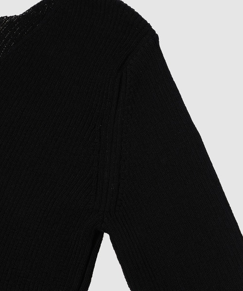 TAN（タン）の「MATT RIB LAYERED KNIT TOPS（ニット/セーター・レディース・ブラック/黄土色系・FREE）」の5枚目の写真