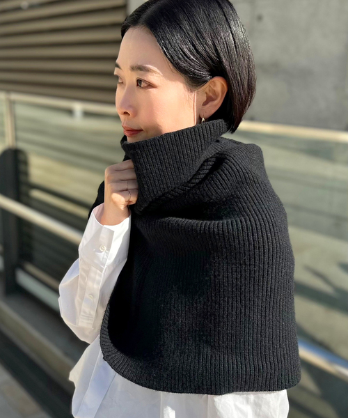 追加 リブニットケープ（ネックウォーマー/スヌード）｜AP