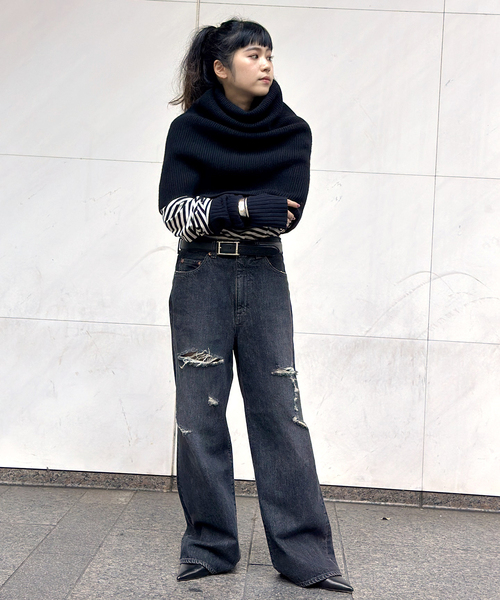 追加 リブニットケープ（ネックウォーマー/スヌード）｜AP